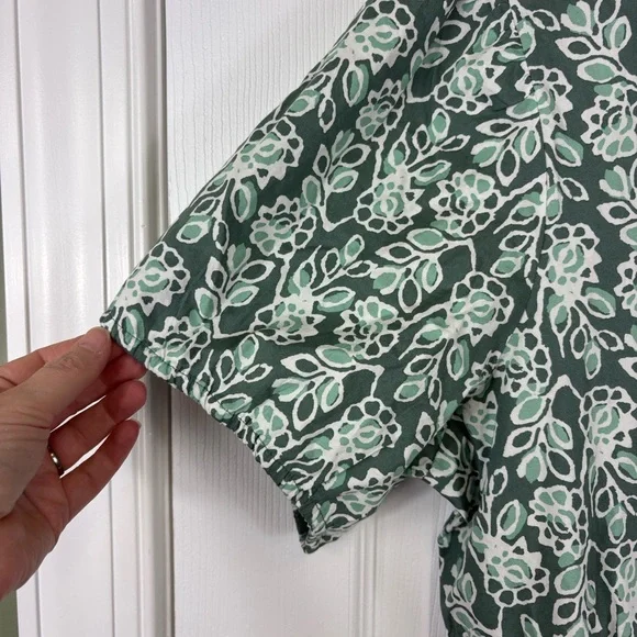 NWT J. Crew smocked waist poplin midi dress pale spinach eucalyptus sz 18 - Picture 6 of 10